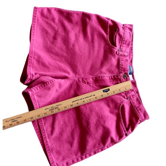 WOMENS LIZ CLAIBORNE CLASSIC FIT DENIM JEAN SHORTS 16P PINK RASPBERRY - Picture 5 of 7